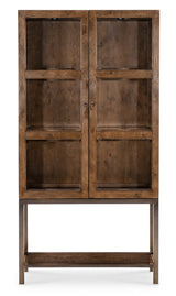 Mulholland Display Cabinet | Hooker Furniture | LED Lighted Curio | Oak Veneer | Bronze Base - sold by Home Elegance USA