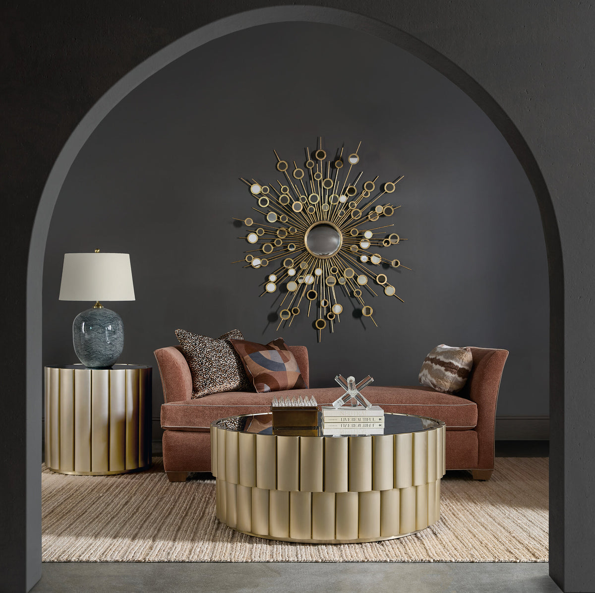 Melange Time Flies End Table - Gold | Hooker Furniture