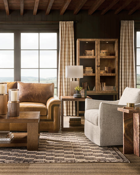 Mulholland Display Cabinet | Hooker Furniture | LED Lighted Curio | Oak Veneer | Bronze Base - sold by Home Elegance USA