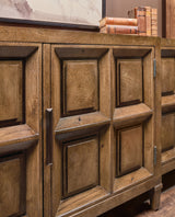 Melange Nikos Credenza by Hooker Furniture in Oak Veneers & Bronze Bar Hardware