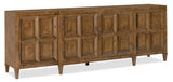 Melange Nikos Credenza by Hooker Furniture in Oak Veneers & Bronze Bar Hardware