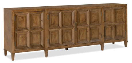 Melange Nikos Credenza by Hooker Furniture in Oak Veneers & Bronze Bar Hardware