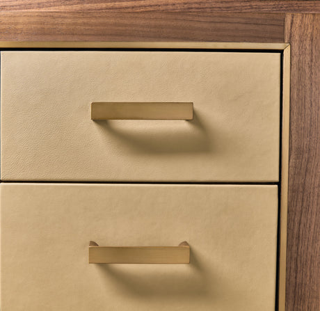 Melange Zurich Accent Drawer Chest by Hooker Furniture in Walnut & Leather