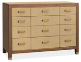 Melange Zurich Accent Drawer Chest by Hooker Furniture in Walnut & Leather