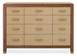 Melange Zurich Accent Drawer Chest by Hooker Furniture in Walnut & Leather