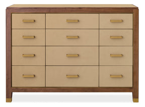 Melange Zurich Accent Drawer Chest by Hooker Furniture in Walnut & Leather