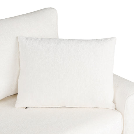 Cream Tweed Chenille Sectional Sofa with Pull-out Bed and Storage Ottoman, 112.2' for Living Room - sold by Home Elegance USA