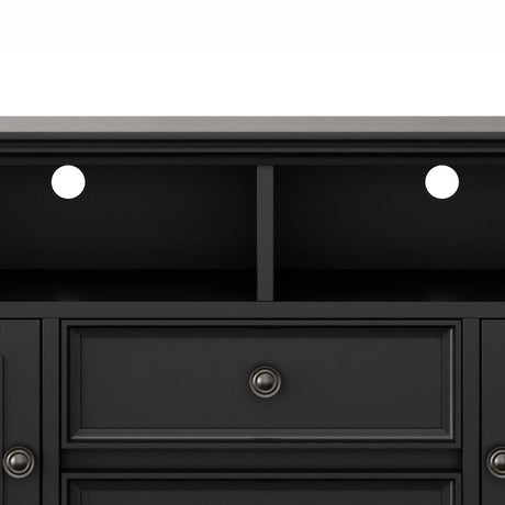Amherst 72 inch Wide Solid Wood TV Stand in Black For TVs up to 80 inches - sold by Home Elegance USA