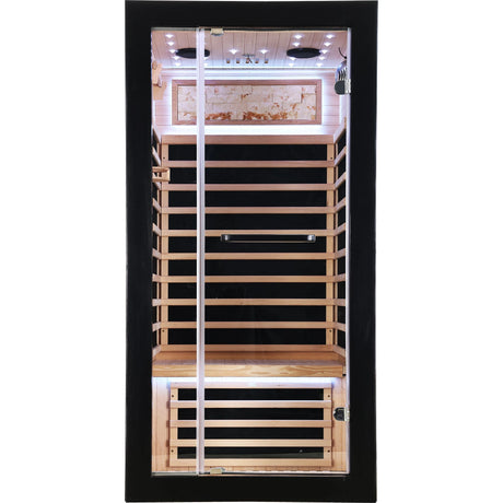 Single-Person Starlight Ceiling Far-Infrared Sauna Room – Hemlock Wood - sold by Home Elegance USA