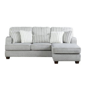 Modern Reversible Sectional Corner-blocked Frame Reversible Cushions Throw Pillows 100% Foam Livingroom Furniture Gray - sold by Home Elegance USA
