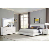 Dulcey White High Gloss 4-piece Queen Bedroom Set