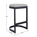 Maude Outdoor Bar Stool - White / Black by Uttermost - View 10