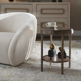 Cusano Round Dark Marble Accent Table Brass / Brown - Gold / Dark Brown by Uttermost - View 2