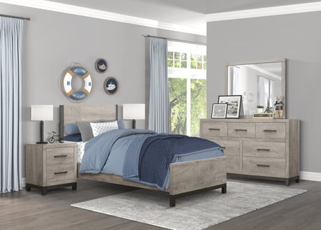 Attractive Gray Finish 1pc Dresser of 7x Drawers Metal Bar Hardware Premium Melamine Board Wooden Bedroom Furniture | Home Elegance USA