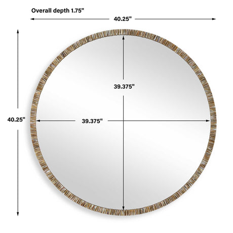Odeon Shell Inlay Round Mirror - Bronze by Uttermost - View 7