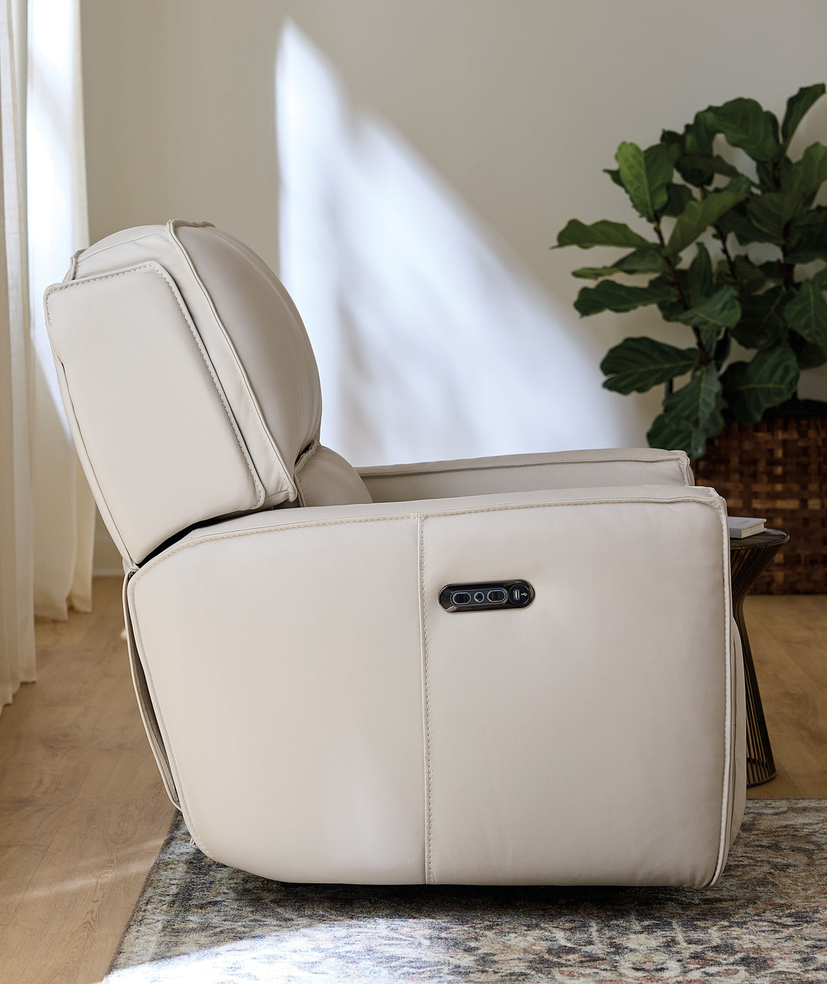 Miles Zero Gravity Power Recliner With Power Headrest - White by Hooker Furniture - View 2