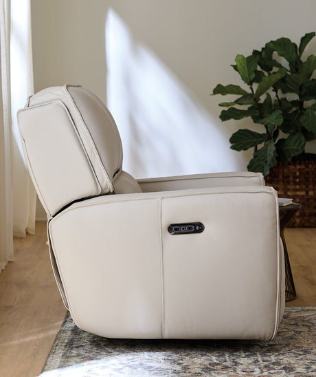 Miles Zero Gravity Power Recliner With Power Headrest - White by Hooker Furniture - View 2