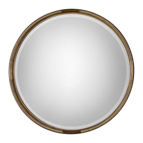 Finnick Iron Coil Round Mirror - Gold by Uttermost - View 1