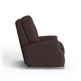 Devon Transitional Leather Power Rocking Recliner, Nailhead Trim | Flexsteel