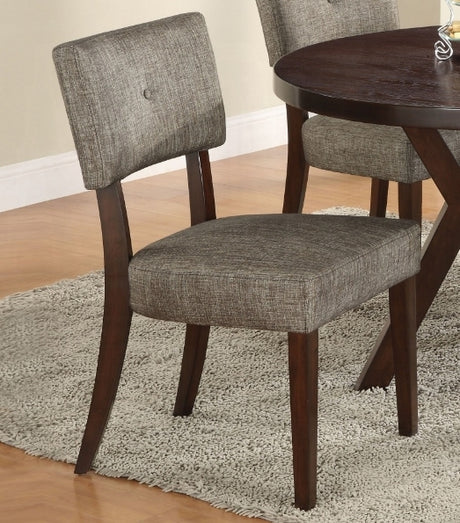 Drake Gray Fabric & Espresso Finish 5PCs Dining Room Set - sold by Home Elegance USA