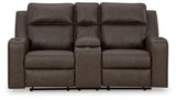 Ashley Granite Lavenhorne DBL Rec Loveseat w/Console - Faux Leather - 6330694 - Home Elegance USA - 1