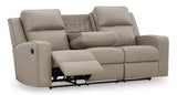 Ashley Pebble Lavenhorne REC Sofa w/Drop Down Table - Faux Leather - 6330789 - Home Elegance USA - 3