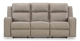 Ashley Pebble Lavenhorne REC Sofa w/Drop Down Table - Faux Leather | Home Elegance USA