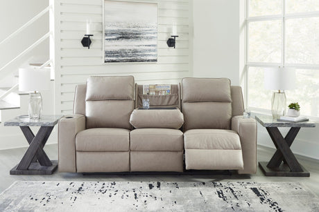 Ashley Pebble Lavenhorne REC Sofa w/Drop Down Table - Faux Leather - 6330789 - Home Elegance USA - 7