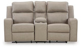 Ashley Pebble Lavenhorne DBL Rec Loveseat w/Console - Faux Leather - 6330794 - Home Elegance USA - 1