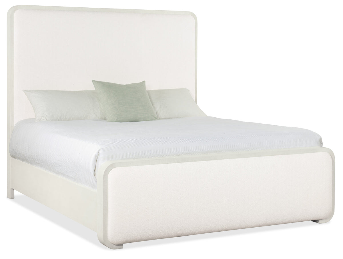 Serenity Ashore California King Upholstered Panel Bed - White | Hooker Furniture