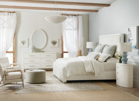 Serenity Ashore California King Upholstered Panel Bed - White | Hooker Furniture
