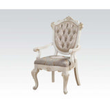 Acme - Chantelle Arm Chair (Set-2) 63543 Rose Gold Synthetic Leather & Pearl White Finish