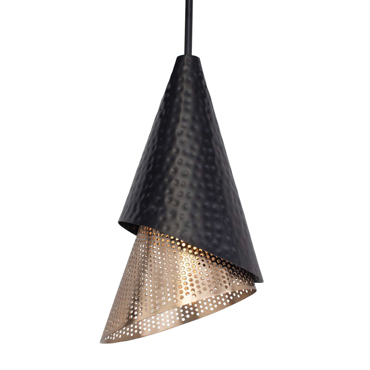 Apollo 1 Light Mini Pendant - Black / Gold by Uttermost - View 1
