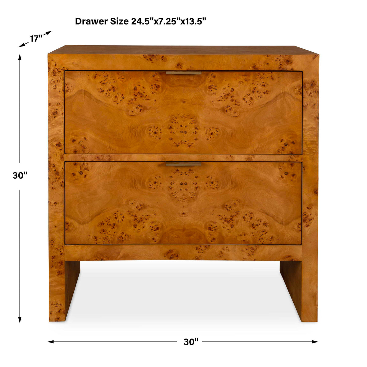 Indus 2 Drawer Chest Burl - Light Brown by Uttermost - View 11