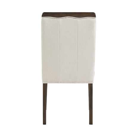 Modern Brown Finish Dining Set 5pcs Extendable Table with 4x Side Chairs Beige Upholstered Comfort Durable Metallic Accent Table Base Wooden Furniture - sold by Home Elegance USA