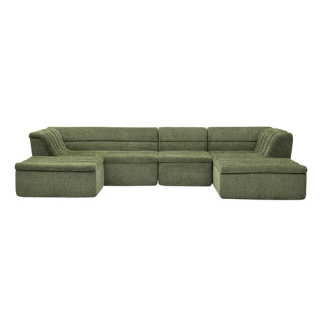135' U-Shaped Modular Sectional Sofa with Chaise and Movable Ottoman for Living Room, Chenille Upholstered Boneless Couches with Wave-Shaped Armrest, No Pillows Included - sold by Home Elegance USA