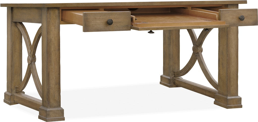 Melange Architectural Writing Desk 60-in Oak Veneer Light Wood - Hooker Furniture - sold by Home Elegance USA