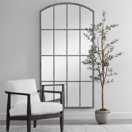 Amiel Arched Mirror Ivory - Silver / White by Uttermost - View 2