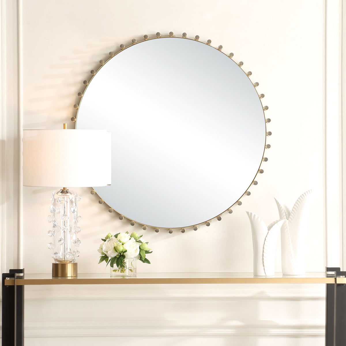Avelyne Round Mirror - Gold by Uttermost - View 2