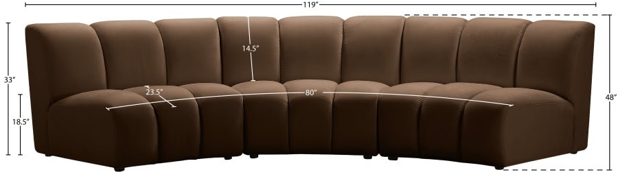 Infinity Modular Sofa In Brown - 638Brown - 3PC | Meridian | Home Elegance USA