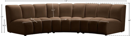 Infinity Modular Sofa In Brown - 638Brown - 3PC | Meridian | Home Elegance USA