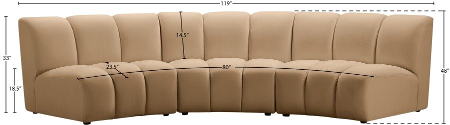 Infinity Modular Sofa In Camel - 638Camel - 3PC | Meridian | Home Elegance USA