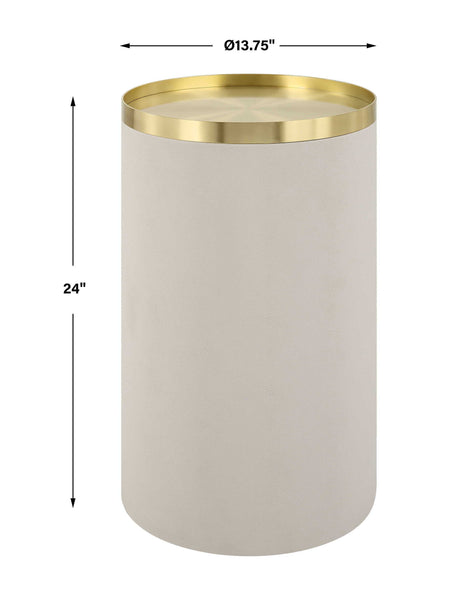 Circuit Brass & White Accent Table - White / Gold by Uttermost - View 5