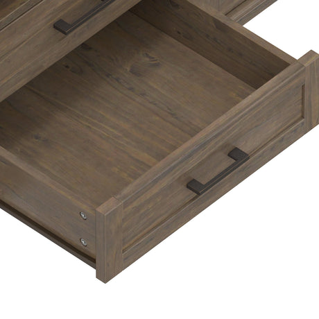 Ela 72 inch Wide Solid Wood TV Stand in Smokey Brown For TVs up to 80 inches - sold by Home Elegance USA