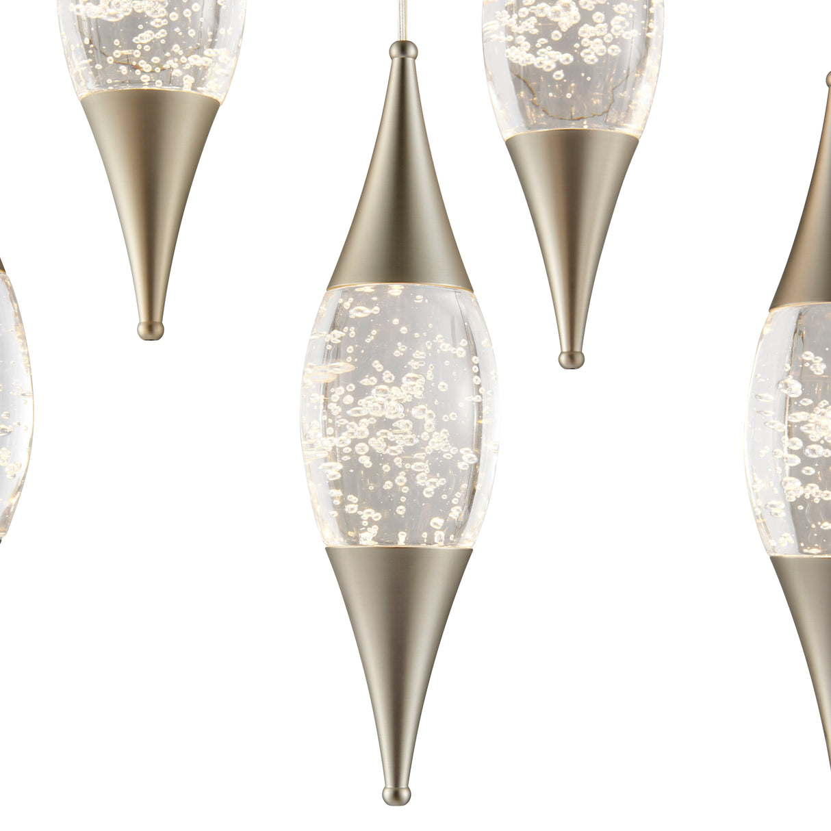 Shinny Teardrops Rectangular Chandelier // Matte Nickel  | Finesse - Home Elegance USA