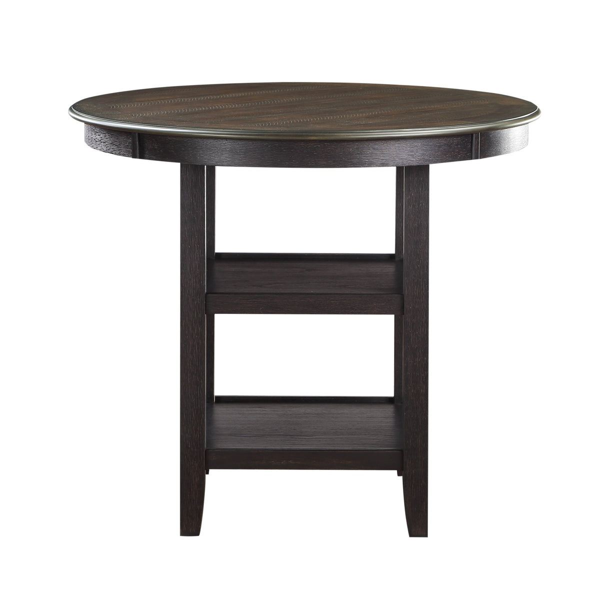 Brown and Black White Finish 1pc Counter Height Table with 2x Display Shelves Transitional Style Furniture | Home Elegance USA