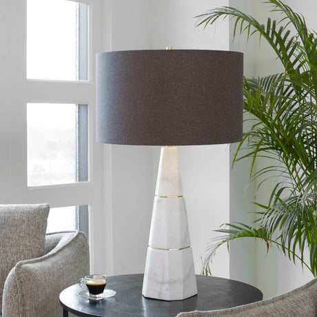 Citadel Marble Table Lamp - Dark Gray / White by Uttermost - View 2