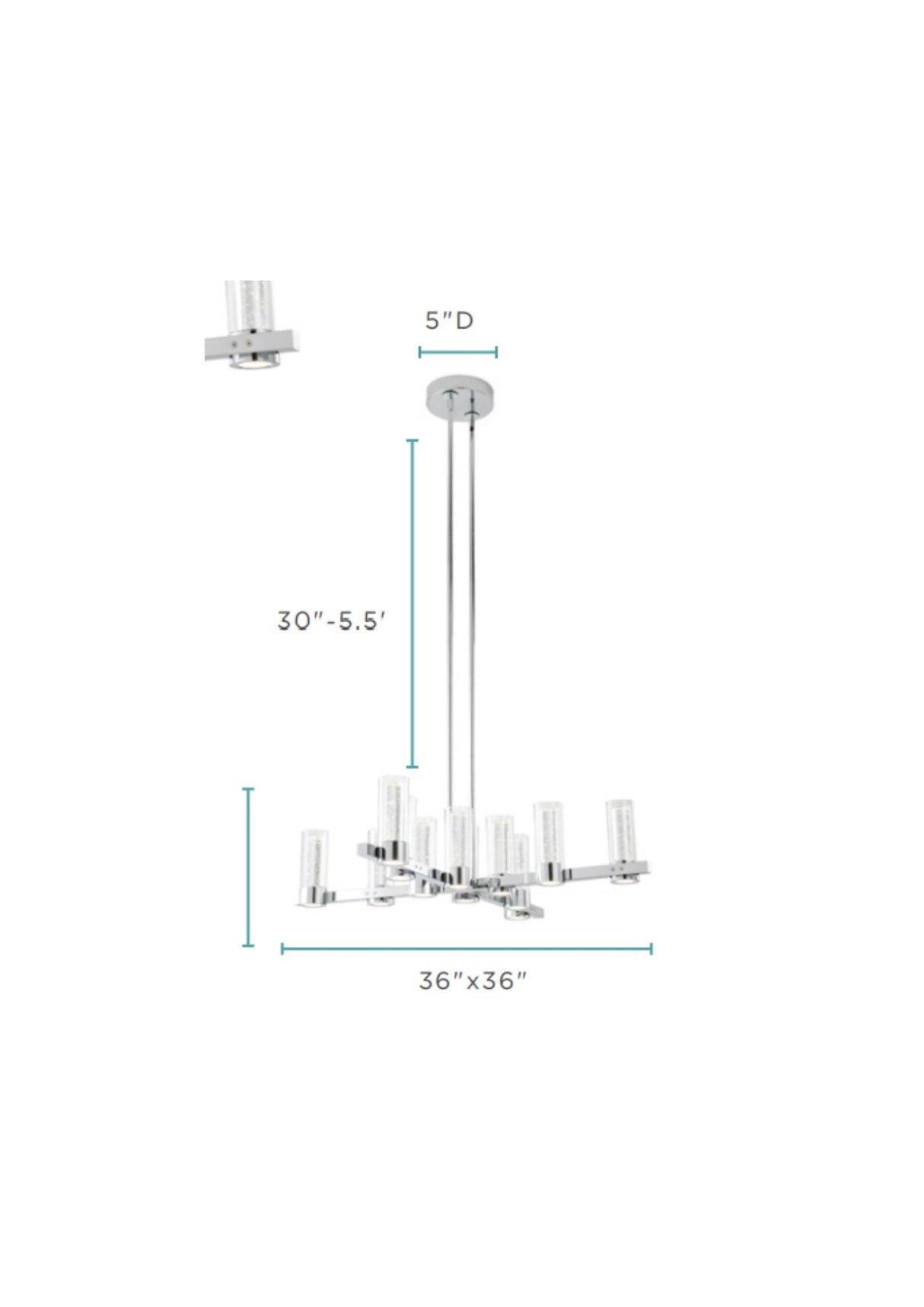 Victory 12 Light Chandelier //  Chrome  | Finesse