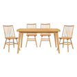 Natural Oak Finish Casual Dining 5pc Set Table and 4 Side Chairs Curved Backrest Windsor Wooden Dining Kitchen Furniture - sold by Home Elegance USA