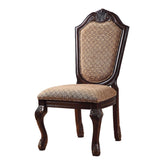 Acme - Chateau De Ville Side Chair (Set-2) 64077A Fabric & Espresso Finish